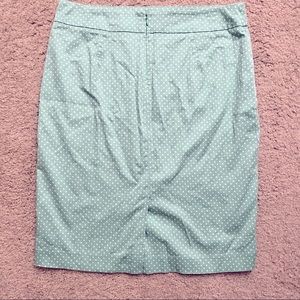 Anntaylor Teal with White Polkadots Pencil Skirt
